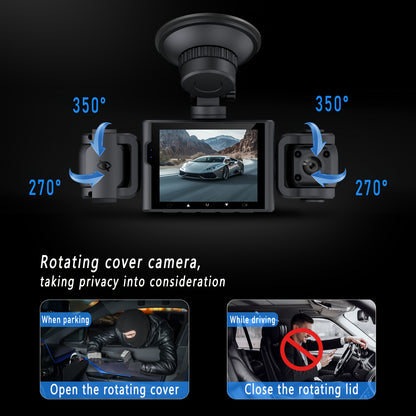 BCUOZ 360° Panoramic 3/4-Channel 1080P Full HD Ultimate Safety Dash Cam Set, 1080P Front + 720P Rear/Left/Right All-Round Coverage, 2.4" Quad-Screen Split Display, Super Night Vision, WDR, G-Sensor, Loop Recording - Auto Parts/ Car Dashboard Camera/