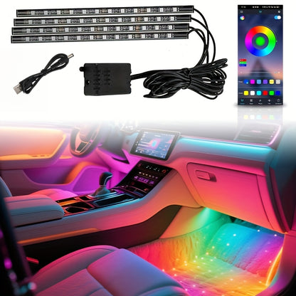 RGB Car LED Light Kit, Multi-color Selection, USB Powered, DIY Supported, LED Color Strip, Car Seat Under Illumination Kit, Suitable for All Vehicle Models