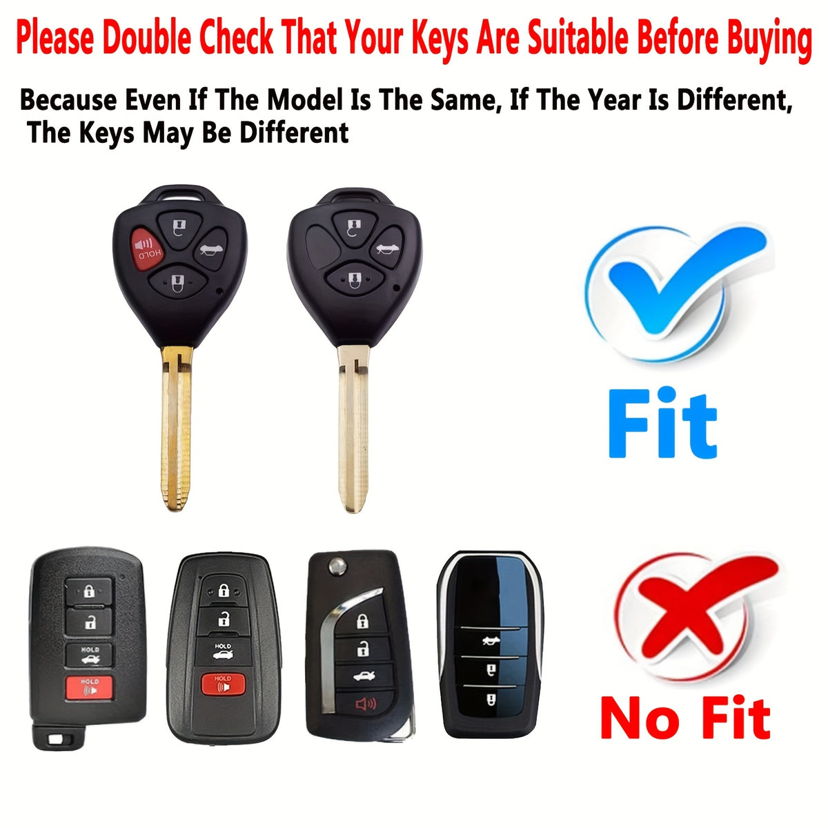 Toyota Key Fob Cover Case TPU – Camry RAV4 Corolla 4Runner Avalon Venza Yaris Land Cruiser Protector Shell, Blue & Purple