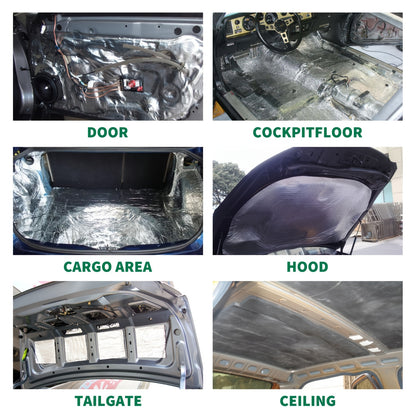 26/22Sqft Sound Deadener Car Heat Shield Noise Reduce Mat with Adhesive Layer Gifts Decorations Tools Free