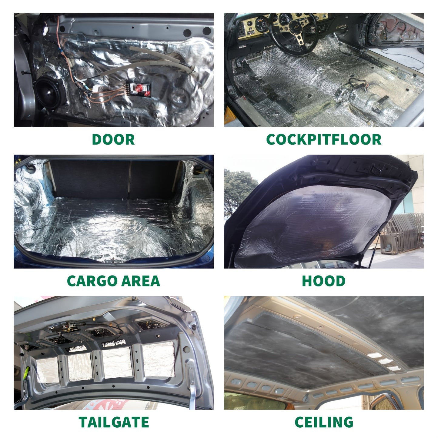 Car Hood Sound Deadener Heat Shield Mat 40"x40" (100x100cm) - 5mm Thick Self-Adhesive Engine Noise Insulation Foam Liner with Aluminum Foil, Thermal Barrier for Auto Engine Compartment