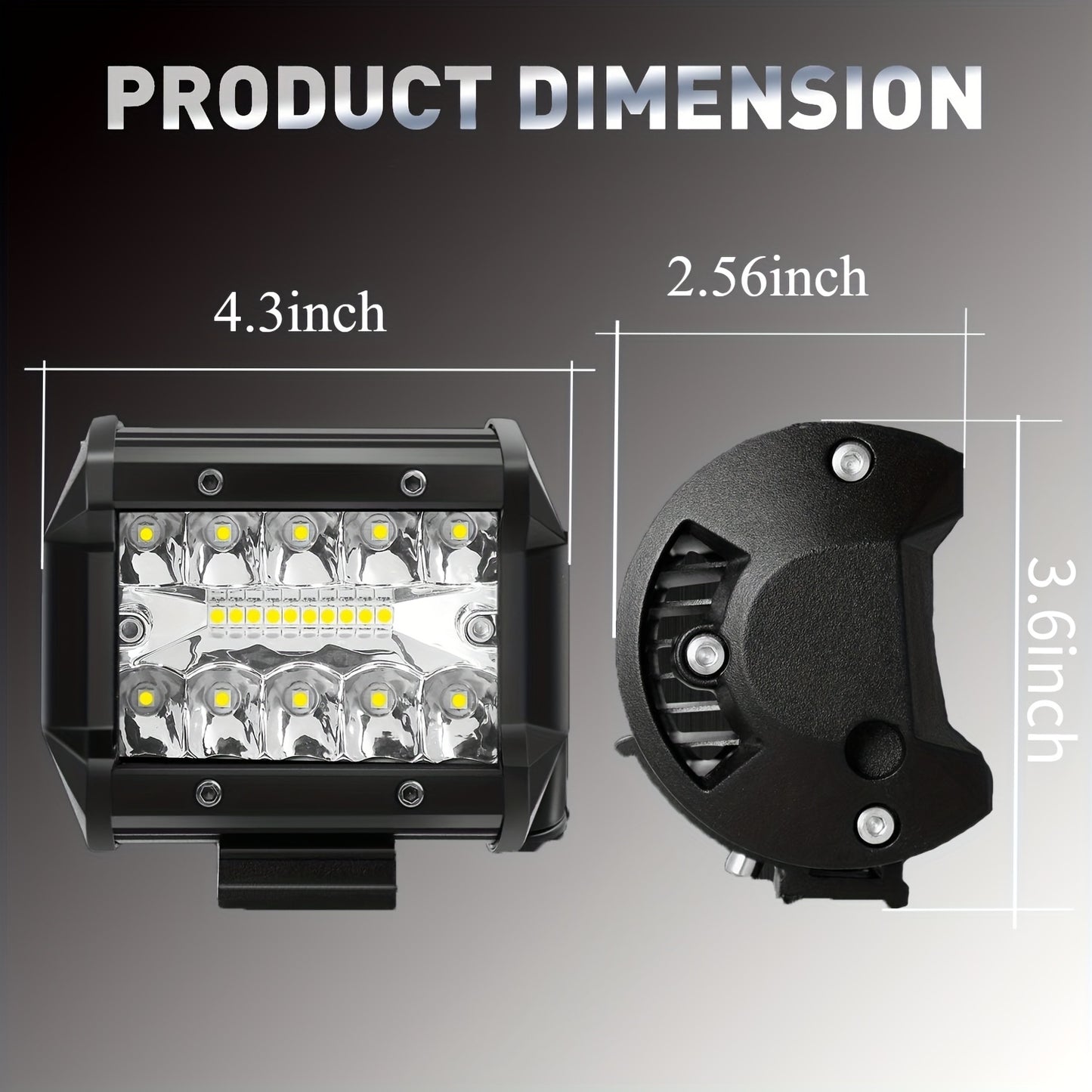 4.3/6.3 Inch LED Lights Super Bright, for Electric Vehicles, Motorcycles, Off-road Pickups, Ships, Super High Brightness Off-road Lights, Motor Vehicle Exterior Lighting, Improve Visibility During Night Driving Perfect Gift for Father's Day