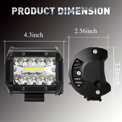 4.3/6.3 Inch LED Lights Super Bright, for Electric Vehicles, Motorcycles, Off-road Pickups, Ships, Super High Brightness Off-road Lights, Motor Vehicle Exterior Lighting, Improve Visibility During Night Driving Perfect Gift for Father's Day