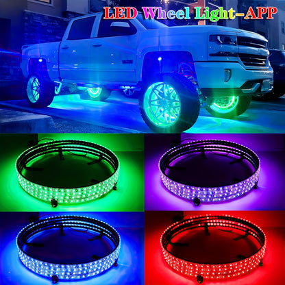 Car Underglow & Wheel Lights – App & Dual Control LED Chassis Ambient Light for Truck, Jeep Wrangler, Tesla, Ford & More