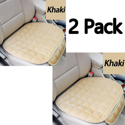 Four Seasons Plush Plaid Thick Warm Pad Car Seat Protector Seat Cover Universal Oval Car Seat Cushion, Soft and Breathable, Non-slip, Lightweight and Portable, Hand Washable Car Seat Protector Interior Accessories, Black 2 Front Seats and 1 Back Seat