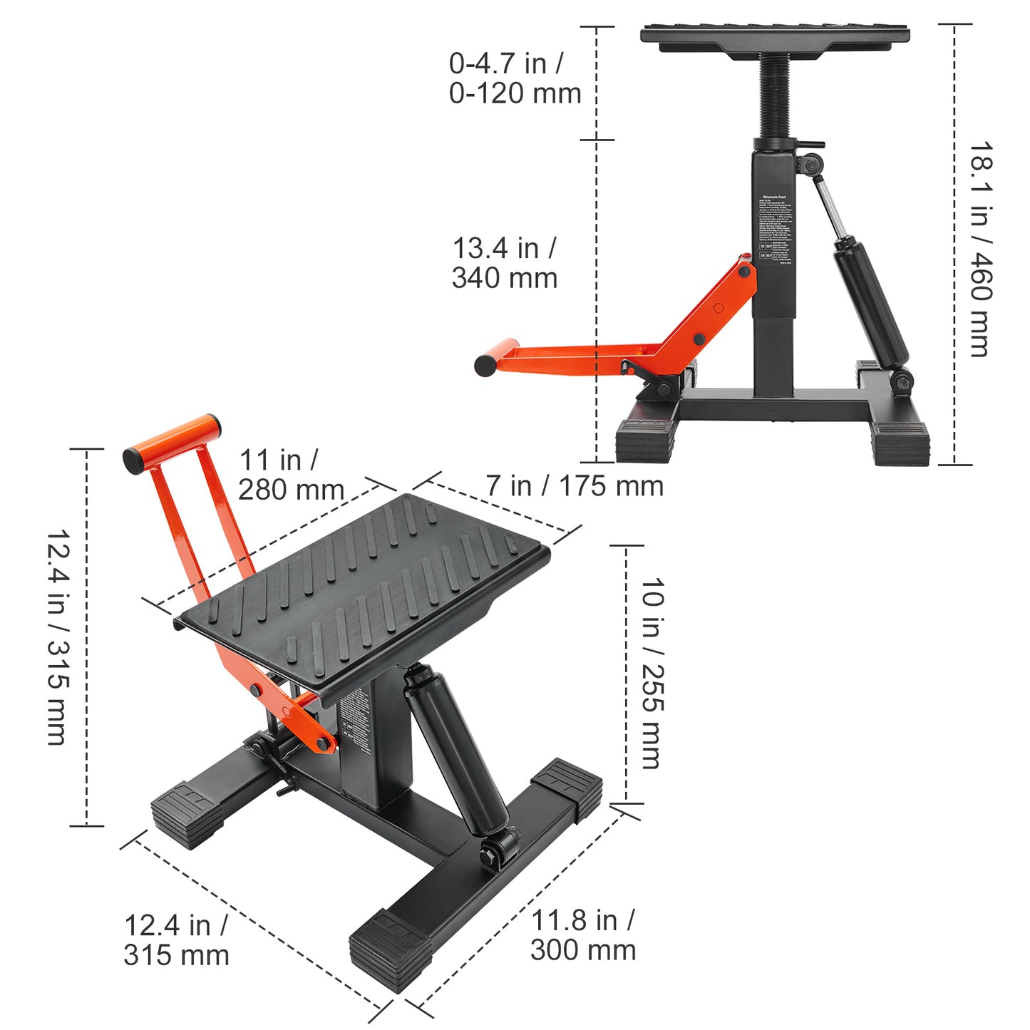 Happybuy Hydraulic Motorcycle Stand, 440Lbs Load Capacity, Adjustable Height Lifting Table for Repair And Maintenance, Ideal for Dirt Bike And Pit Bike Additions