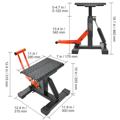 Happybuy Hydraulic Motorcycle Stand, 440Lbs Load Capacity, Adjustable Height Lifting Table for Repair And Maintenance, Ideal for Dirt Bike And Pit Bike Additions