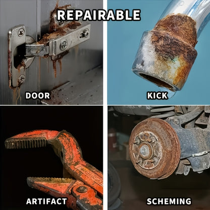 Powerful Metal Rust Remover Spray - Suitable for Chrome, Iron, Alloy And Steel Surfaces. Sprays Effortlessly Without Residue. Safe for Plastic And Rubber. Ideal for Automotive And Household Rust Removal.