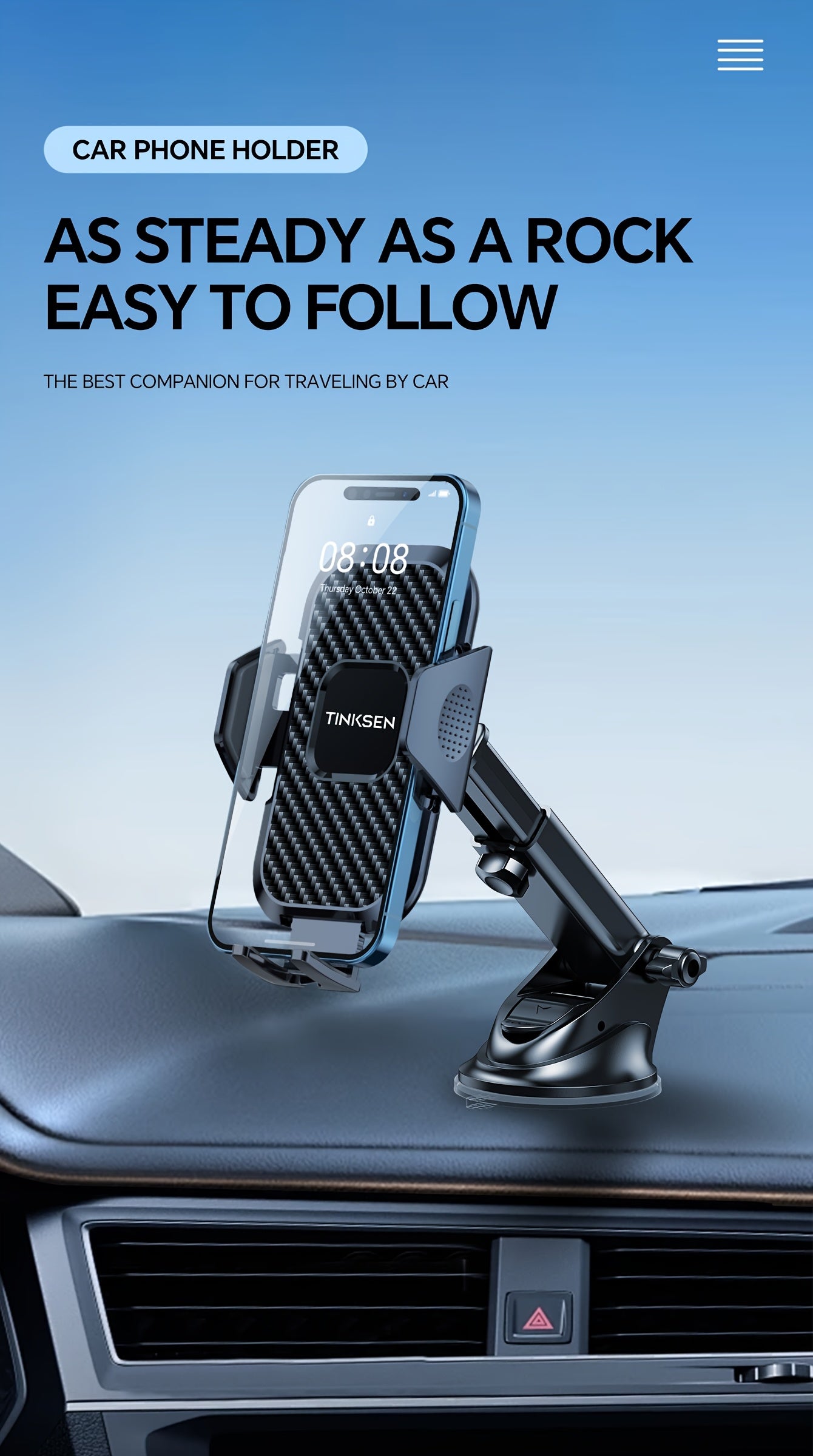 Upgraded Truck Magnetic Mobile Phone Stand - Adjustable Arm with Ergonomic Grip, Strong Suction Cup And Elliptical Design, Compatible with iPhone, Samsung, Android Smartphones, General Motors, Fashion Accessories, Texture Anti Slip Pad