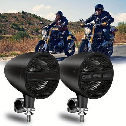 Wireless Motorcycle Audio Stereo Speaker, 12V Handlebar Mount MP3 Music Player Sound Audio Stereo, MP3 USB FM Radio