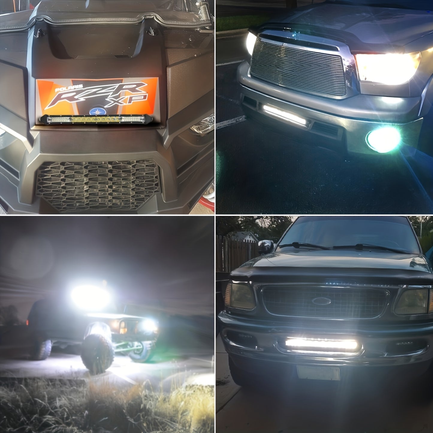 Various Combinations of 4"-21" [Long Strip Lights And Short LED Work Lights] for You to Choose from - Offroad for Jeep Truck Car, Without Battery