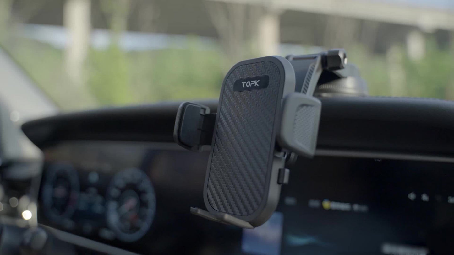 TOPK D40C Car Dashboard Phone Holder, Adjustable In Both Vertical And Horizontal Directions, with High Stability And Strong Adhesion, Suitable for All Types Of Phones.