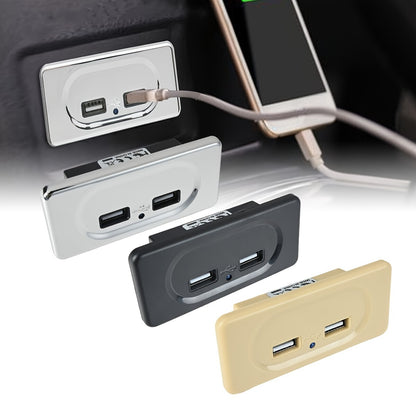 12 V Dual USB Fast Charging Socket Panel for Motorcycles, Cars, And Rvs, Without Battery