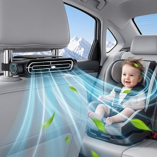 Car Fan-Blade-Less Car Air Conditioner Fan | 3-Speed Quiet Cooling, Seat Fan, Comes with A USB Charging Cable, Plug-And-Play (Non-Rechargeable Model). Stay Cool Even in Traffic Jams (Fits All Car Models)