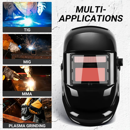 Large Viewing Screen Welding Mask, True Color Solar Automatic Dimming Color Changing Head-Mounted Welding Mask for Grinding Welder