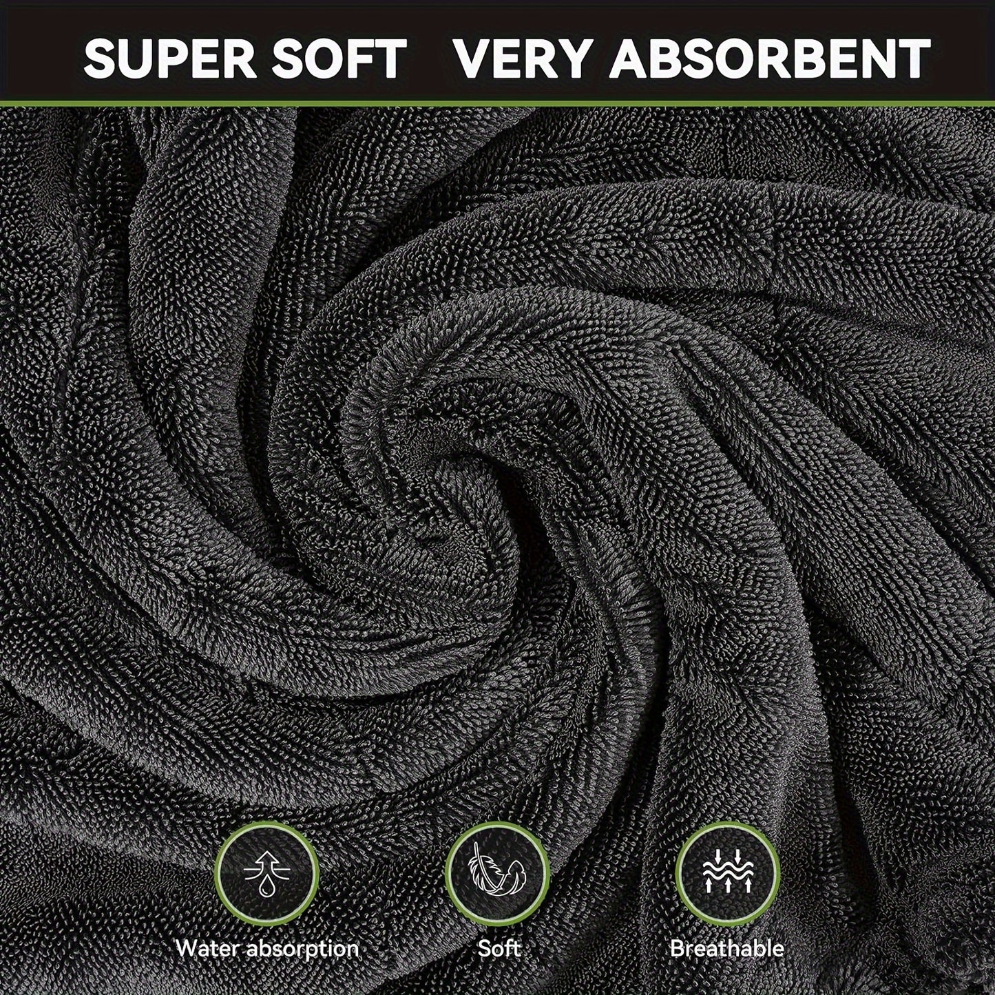 Microfiber Towels for Cars - 1300GSM X Large Size Quick Dry High Absorbent Edgeless Streak Free - Car Drying Towel for Detailing 24x36in