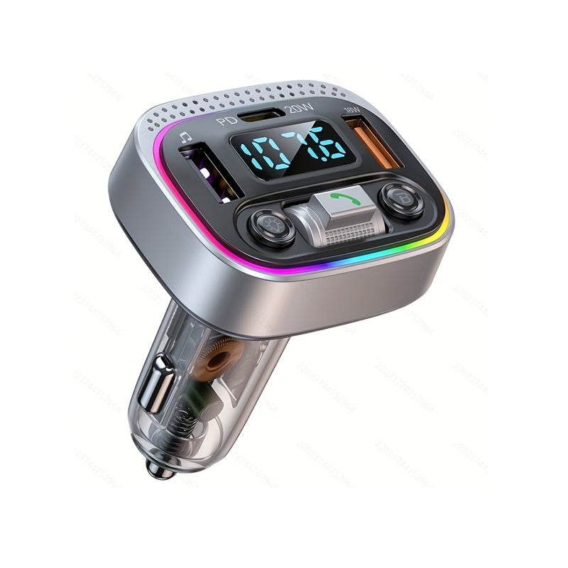 Bluetooth FM Transmitter for Car – Bluetooth 5.3, PD 30W & QC 3.0 Fast Charging, Hands-Free Calls, TF Card & USB Playback