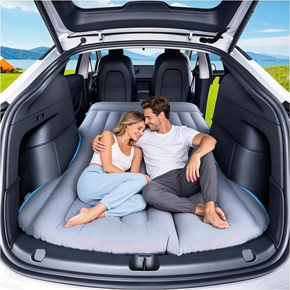 Ultra Comfortable Car Inflatable Mattress, Suitable for Tesla SUV Trucks, RVs, Trucks, Backseat Trunks, 64ft, Portable Foldable Inflatable Bed. Suitable for Travel Camping, Ncluding Storage Bag, Air Pump And Two Pillows, Two Piers