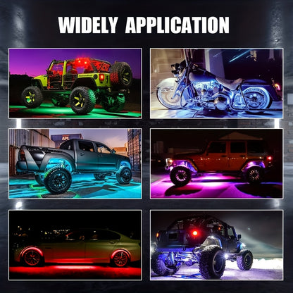 [RGB LED Rock Lights] 4/8/10pcs Rock Lights for Trucks RGB LED Rock Lights Kit With, APP/Remote Control & Music Mode, Wireless Remote Controller, Multicolor Cars Underglow, Footwell Neon Light Kits for Pickup Off Road RZR SUV ATV UTV Car