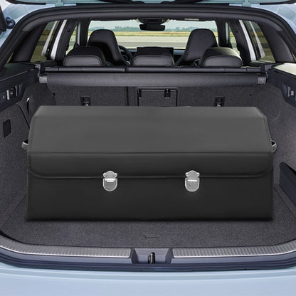 Multi-Compartment PU Leather Car Organizer Box - Foldable Large Capacity Storage for SUVs, Cars, Trucks, Campers & Workspaces - Durable Auto Interior Accessory, Highquality Material