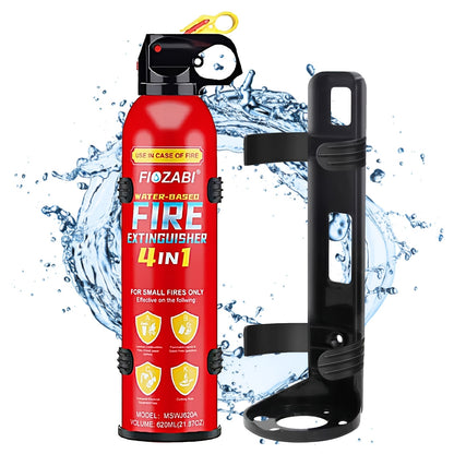 Portable Fire Extinguisher | 4-in-1 Small Fire Extinguisher for Home, Garage, Kitchen, Car | for Electric, Textile | Non-Toxic, Easy Clean, Wall Mount Include