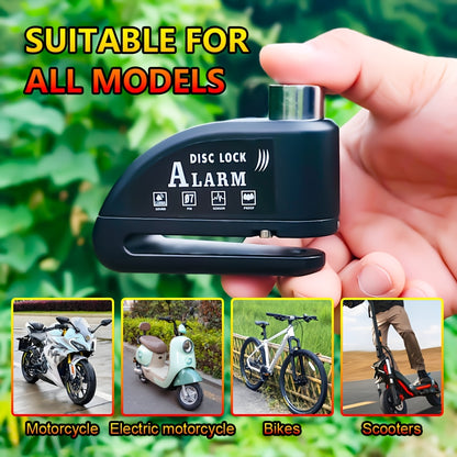 Motorbike Security Lock with a Disc Brake Mechanism, Featuring a 120Db Alarm System, a 500Mah Rechargeable Battery, And Includes a USB Charging Cable And Reminder Rope