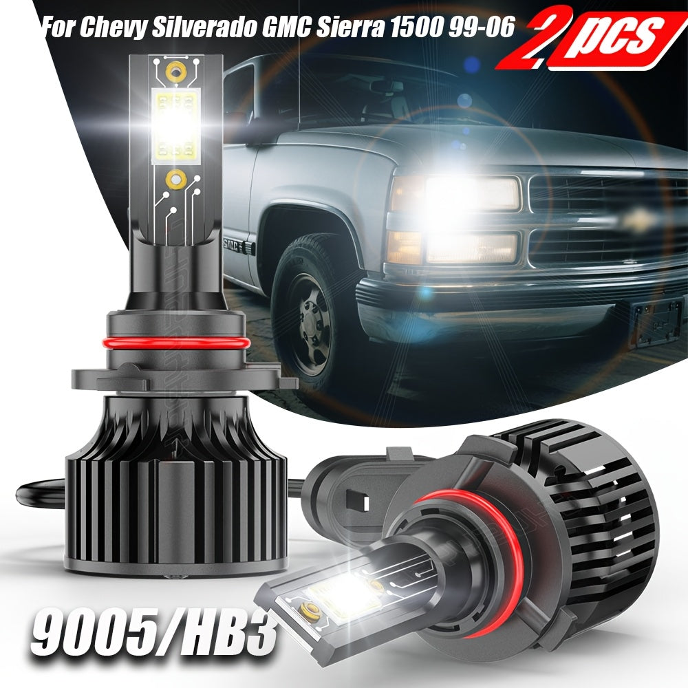 2/4/6pcs LED Headlight Bulbs Combo 9005+9006 Fit for Chevy Silverado for GMC Sierra 1500 1999-2006 High Low Beam, 12V 24V 230W Two-sided Ultra Bright COB Chip, Without Battery, Automotive Lighting, Clear Beam Lights, Highperformance Bulbs