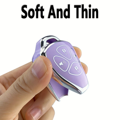 Toyota Key Fob Cover Case TPU – Camry RAV4 Corolla 4Runner Avalon Venza Yaris Land Cruiser Protector Shell, Blue & Purple