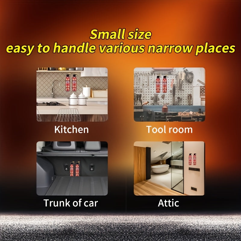 Portable Fire Extinguisher | 4-in-1 Small Fire Extinguisher for Home, Garage, Kitchen, Car | for Electric, Textile | Non-Toxic, Easy Clean, Wall Mount Include