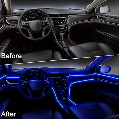 RGB Car Interior Ambient Light Kit – 5-in-1 Fiber Optic LED Strip 276 Inch, 16 Million Colors, Music Sync, App Control for Cars, Trucks & SUVs