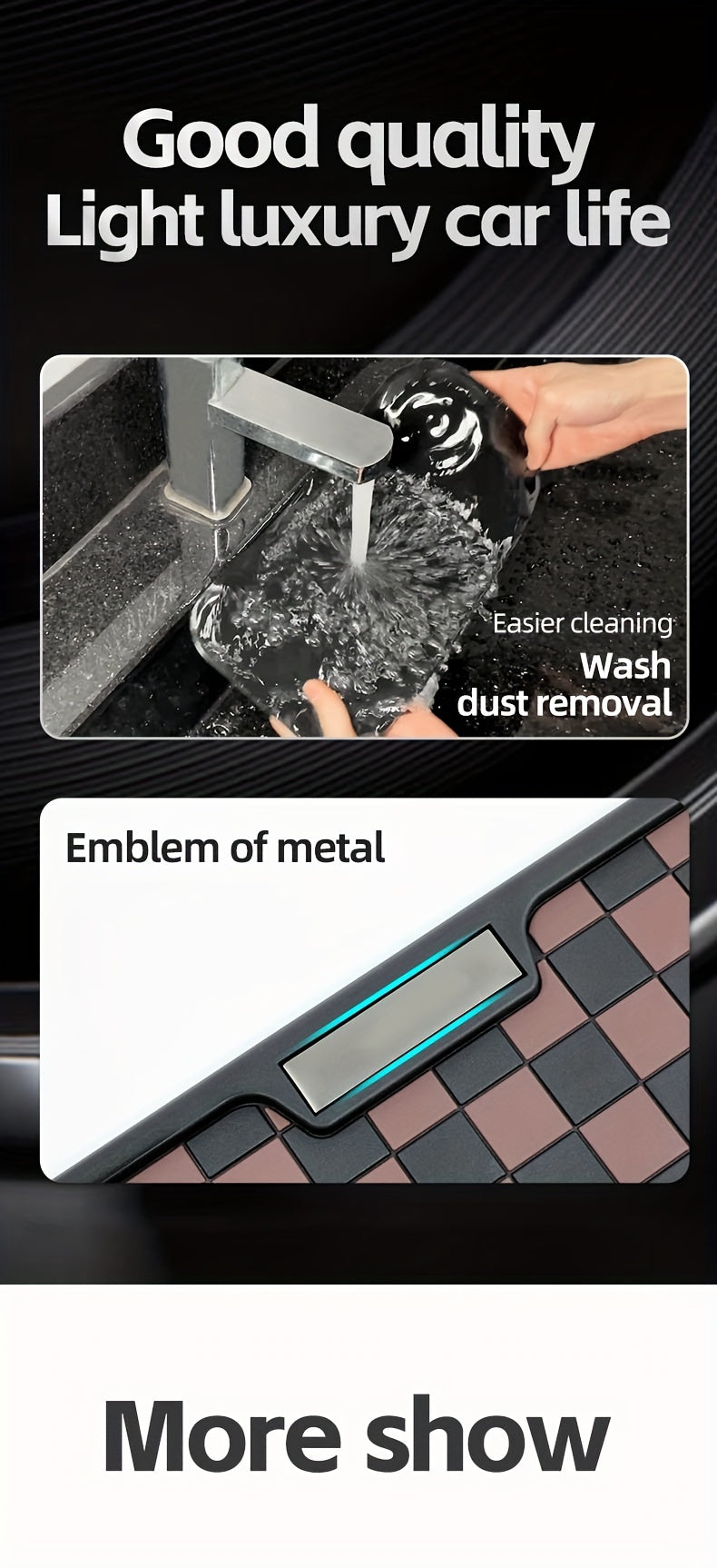 [Car Anti-Slip Mat] Car Anti-Slip Mat Dashboard Ornament Mat Mobile Phone Rotating Holder Dashboard Storage Mat High Temperature Resistant High-End Square Grid Mat Creative Ornament Pad Car Interior Accessories
