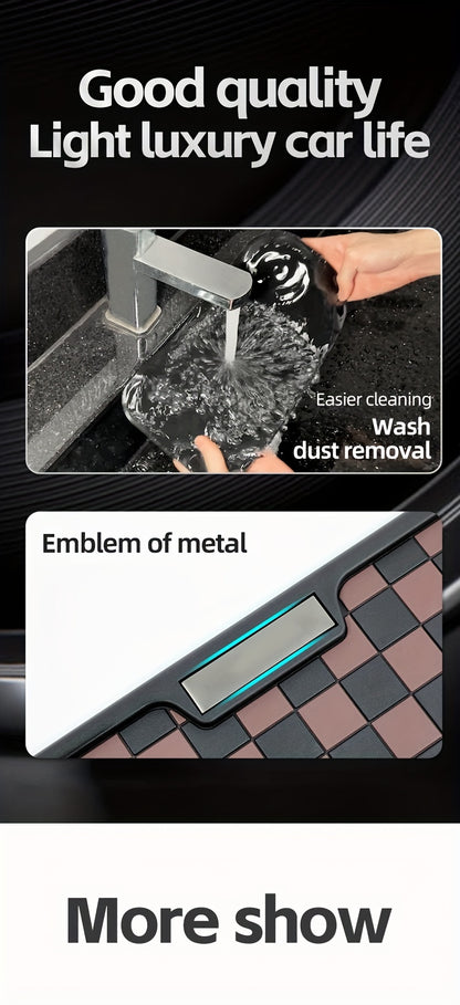 [Car Anti-Slip Mat] Car Anti-Slip Mat Dashboard Ornament Mat Mobile Phone Rotating Holder Dashboard Storage Mat High Temperature Resistant High-End Square Grid Mat Creative Ornament Pad Car Interior Accessories