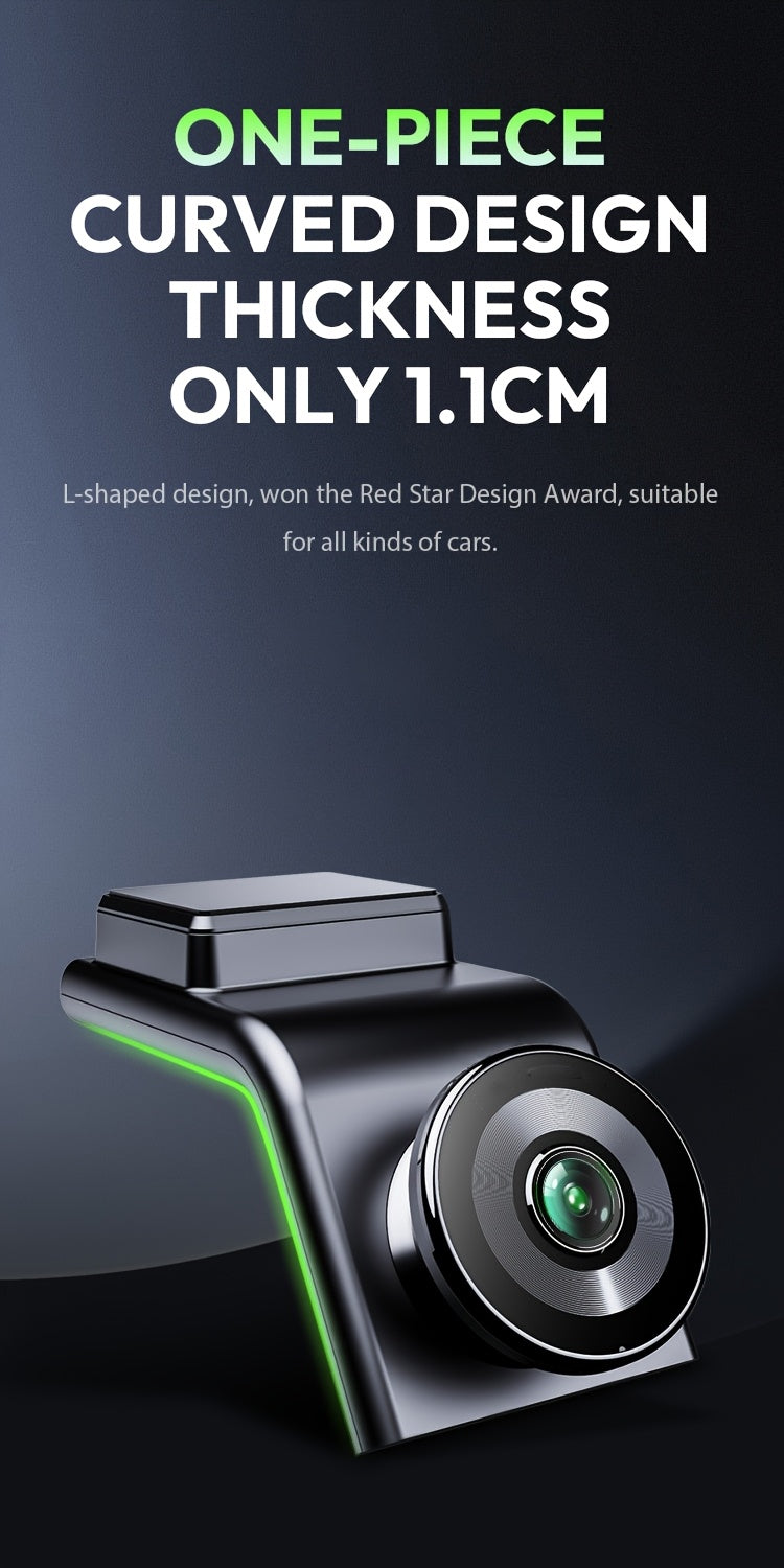 Front Car Dash Cam with 3K, 140° Wide Angle Lens | Built-In Wifi GPS, Night Vision, Motion Detection Alerts, Parking Mode, WDR, Loop Recording - USB-Powered, Compact Design, Vehicle Security, Modern Vehicle Accessory, Durable Construction