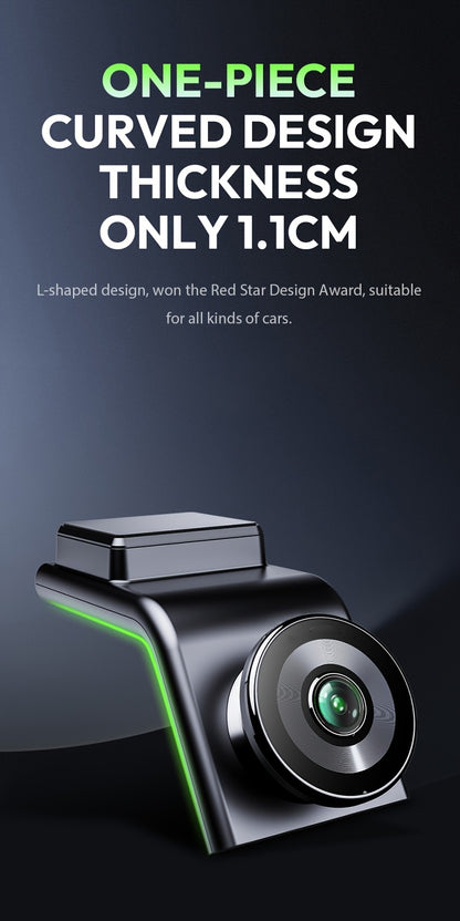 Front Car Dash Cam with 3K, 140° Wide Angle Lens | Built-In Wifi GPS, Night Vision, Motion Detection Alerts, Parking Mode, WDR, Loop Recording - USB-Powered, Compact Design, Vehicle Security, Modern Vehicle Accessory, Durable Construction