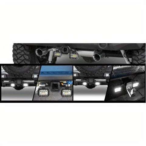Hitch LED Lights, 4 Inch LED Work Light Pods with 2.5 Inch Towing Hitch Mount Brackets for Truck Trailer SUV Pickup Fit Dual Led Off-Road Driving Hitch Light Bar, Without Battery