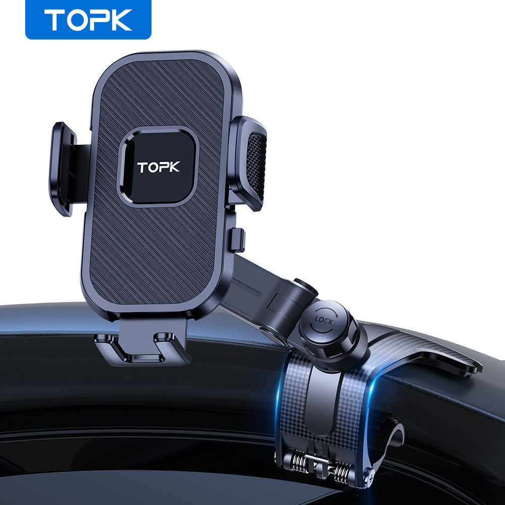 Phone Mount for Car Dashboard, 360 Degree Adjustable Cell Car Phone Holder with Anti-slip Silicone Clip [Multi-Angles&Stable] for All Smartphone