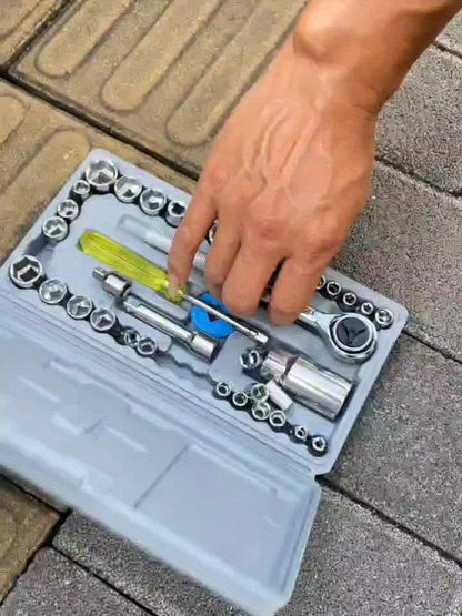 40pcs Socket Wrench Tool Kit - A Professional Hand Tool Set Designed for Various Uses And Easy Upkeep
