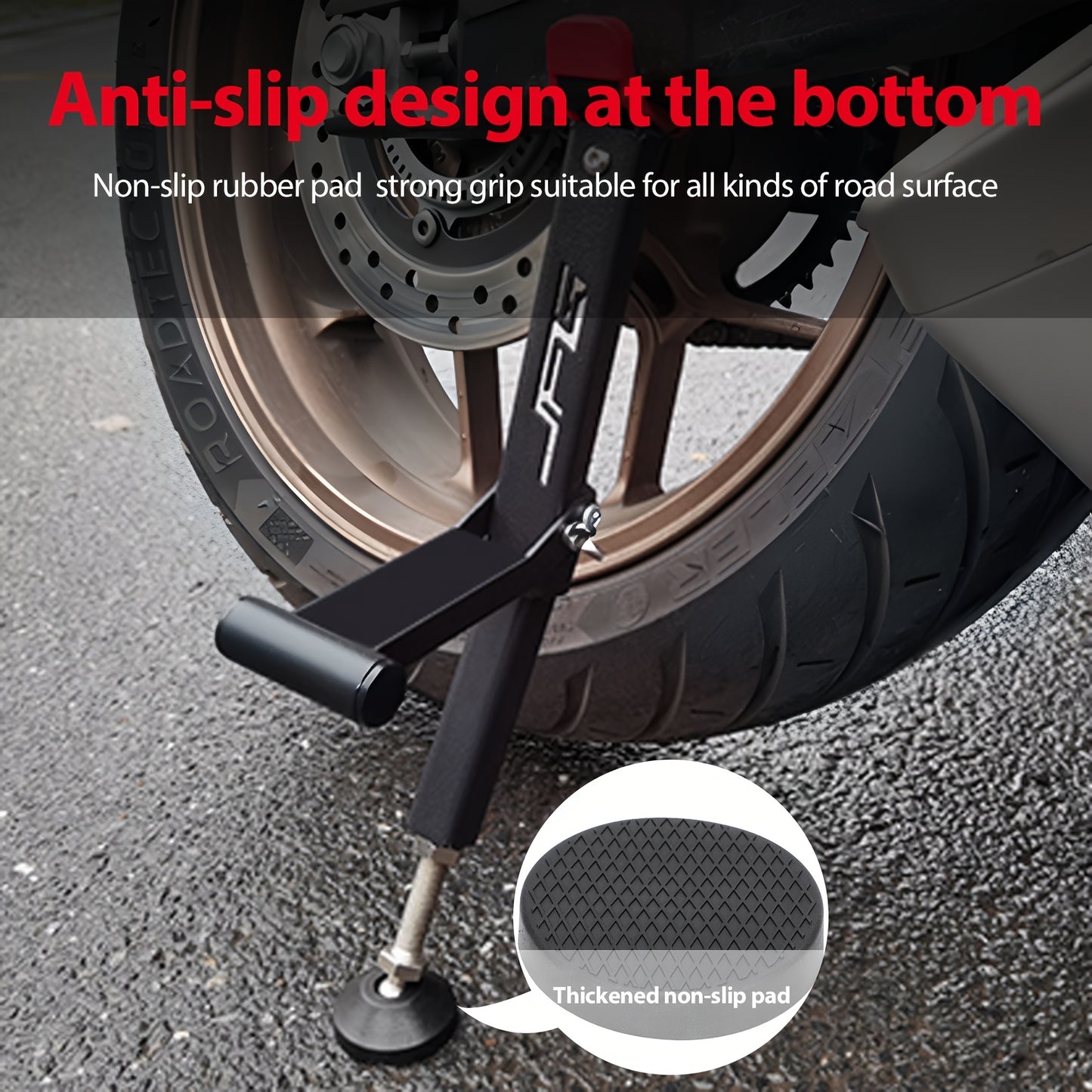 Motorcycle Wheel Lift Stand - Adjustable Rear & Front Wheel Support for Dirt Pit Bikes, Supermoto, Street Bikes, Racing ATVs, Quads, KAYO Scooters, and Endros - Heavy-Duty Iron Construction with Road Racing Stability and Comfort, Motorcycle
