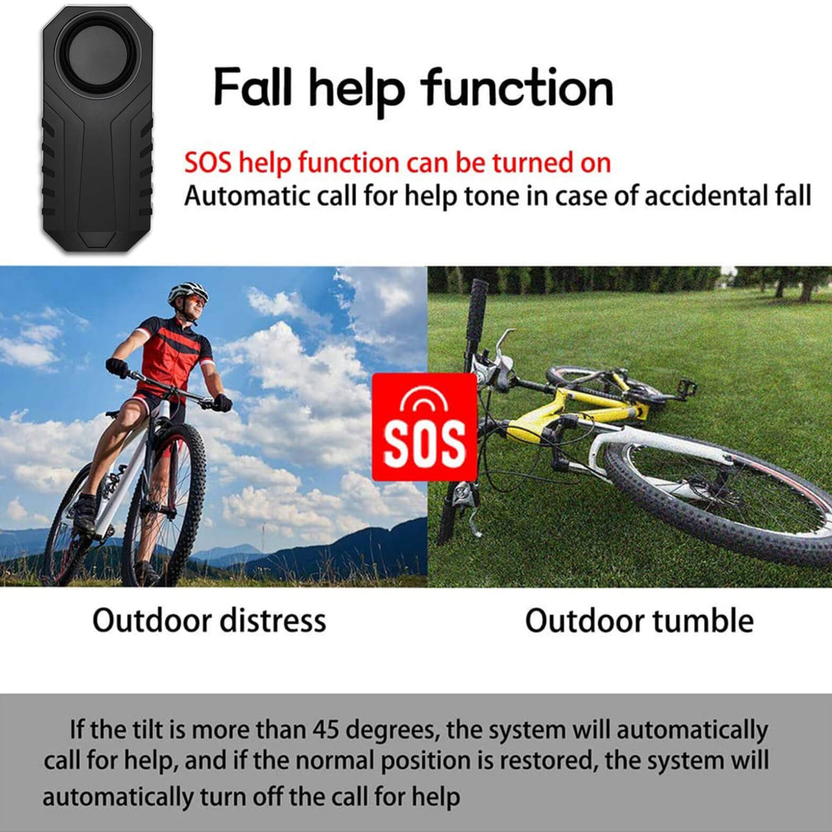 Motorcycle Alarm Anti-Theft with Remote – 113dB Loud Siren for Moped Scooter Bike, Adjustable Sensitivity, Universal Handlebar Strap, Easy Install