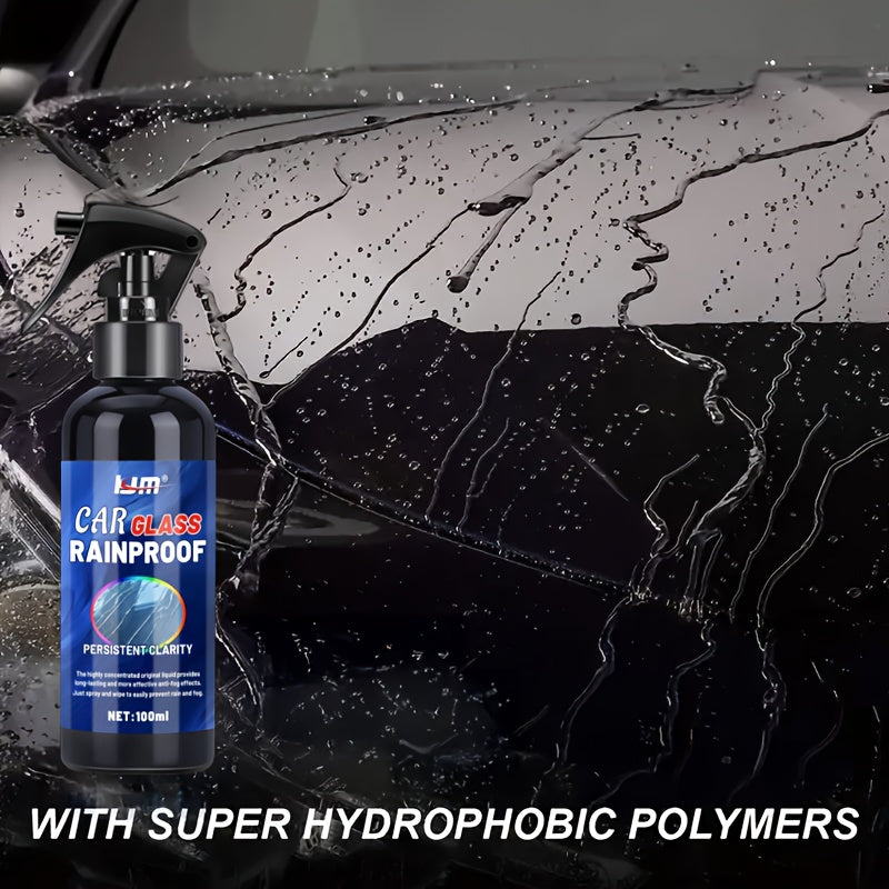 Anti-Rain Glass Coating - Hydrophobic Spray for Windshield & Mirrors, Improves Visibility & Repels Water for Safer Driving, Polishing and Waxing Kit