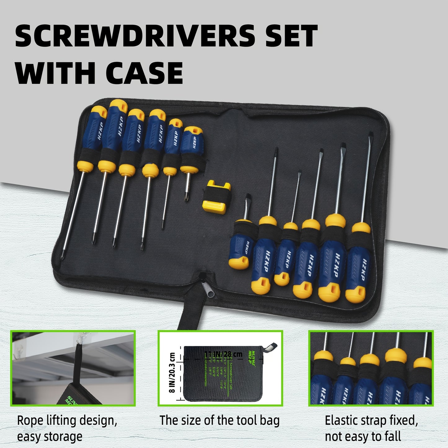 [Professional DIY Tools] 13pcs Screwdriver Set with Magnetic Tips, Have Professional Cushion Grip Magnetizer Demagnetizer, S2 Alloy Steel, Professional-Grade DIY Tools for Home Use And Electrical Repair