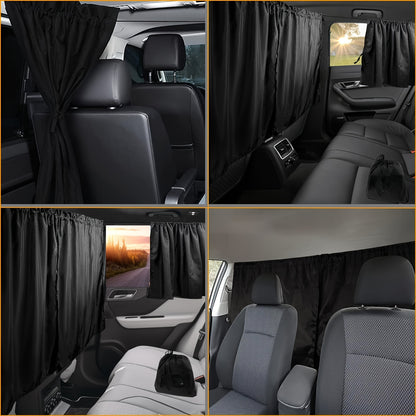 99% Light Blocking Car Curtains, 1 Rear Seat Divider Curtain And 2 Rear Side Window Curtains, Car Curtains for Windows, Wide Sedan SUV Sunshade Covers Car Cabana (Extra Large Car Curtains 3pcs)
