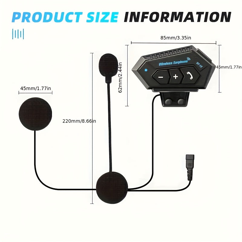 Motorcycle Helmet Bluetooth Headphones – Wireless 6.0, Hi-Fi Stereo, Noise Cancellation, Hands-Free Calls | RGB Atmosphere Light & Standard Variants