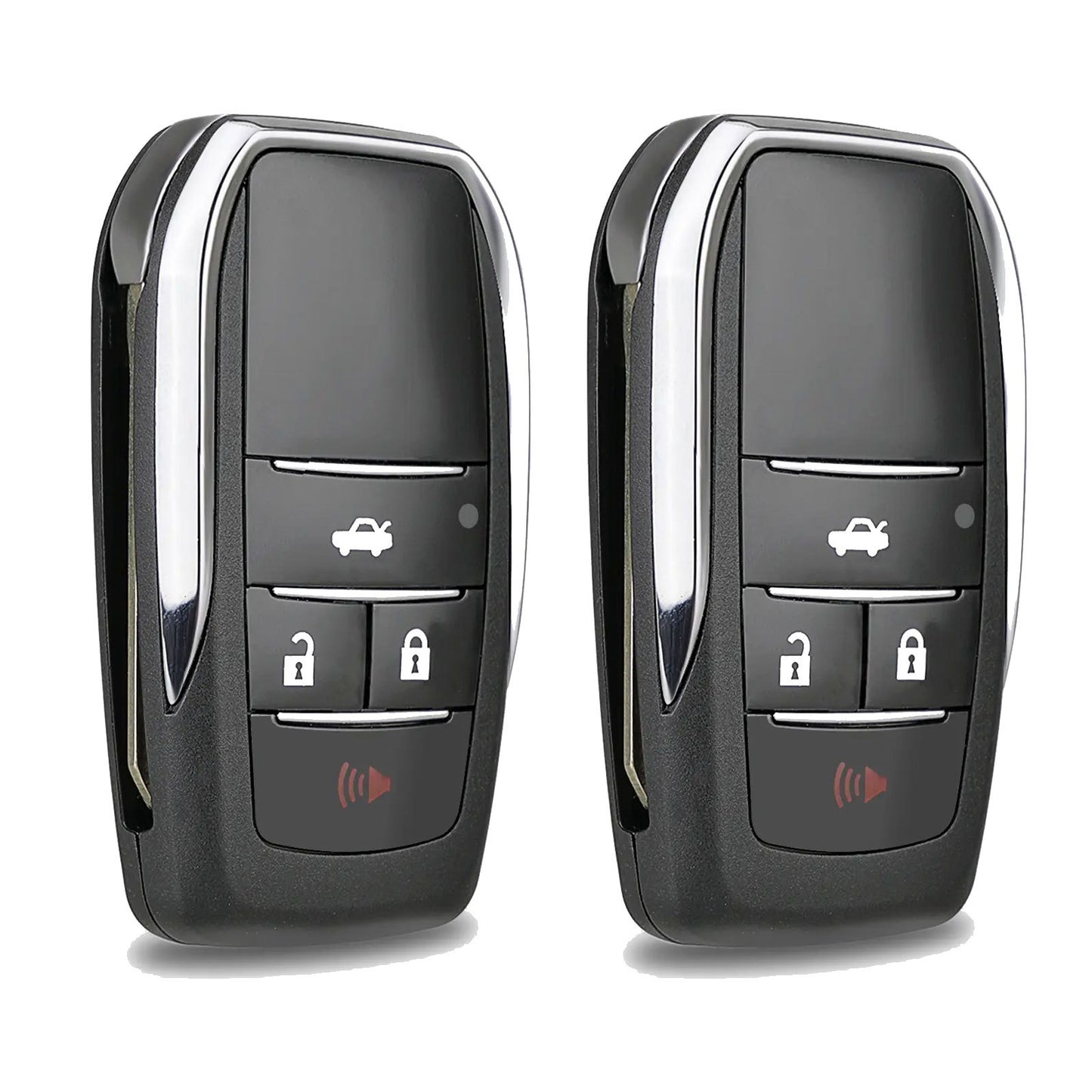 Set of 2 Enhanced Flip Key Fob Shells with 4 Buttons for Toyota Models Including Camry, Corolla, Venza, for Scion, And for Xb from 2007 to 2012, FCCID HYQ12BBY