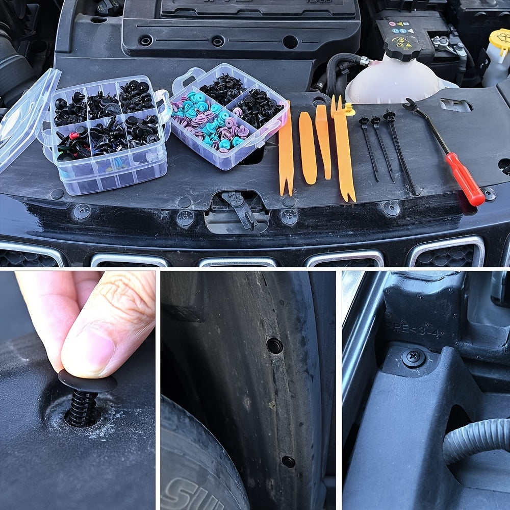 Automotive Fastener Clip Kit 680 Rivets 45-Piece Tool Set 23 Types Car Bumper Fender Trim Clips Universal Fit Ford GM Toyota Honda BMW Nissan