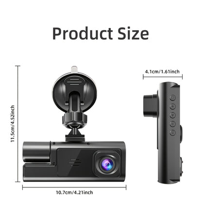 Front And Rear Dual-Lens! FHD 1080P Driving Recorder - Car Driving Recorder, Car Camera Infrared Night Vision Function, 170° Wide-Angle Car DVR Camera Loop Video Gravity Sensing Car Dashboard Video Camera, Automotive Parts Tachograph Christmas Gift