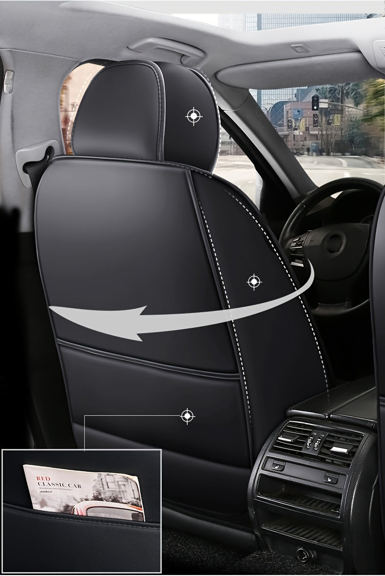 1pc, 2pcs, 5pcs, Advanced Faux Leather Car Seat Cover, Imitation Faux Leather Car Seat Cover, Protective Seat Cover, Suitable For Cars, SUVs, Vans And Trucks, Dirt-resistant, Send Gifts To Relatives