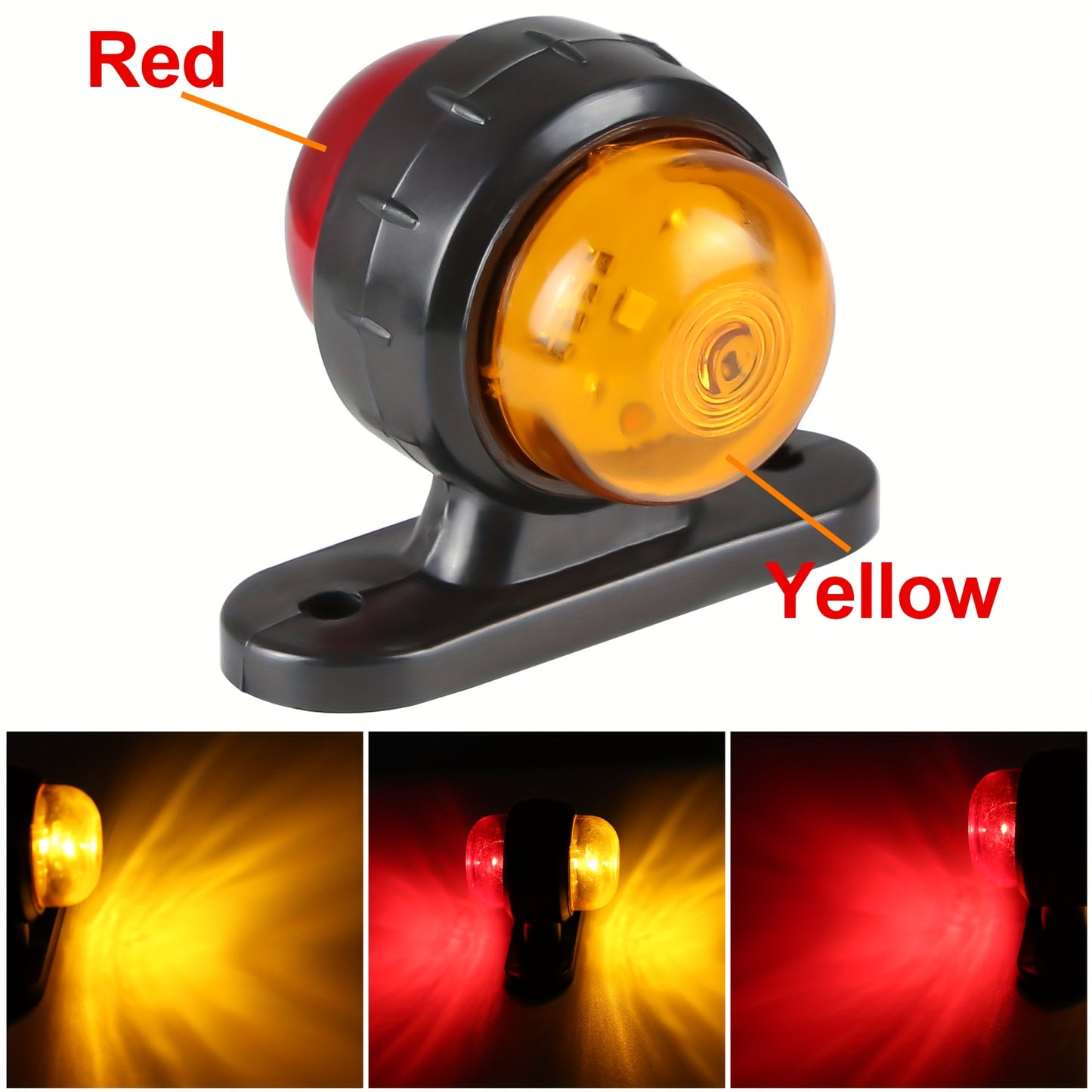 8pcs 12-24V Double-sided Car Truck Side Marker Light Red Amber Blinker Turn Signal Indicator Lamp for Trailer Lorry Caravan