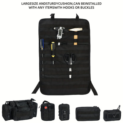 MOLLE Tactical Car Seat Organizer 5-Pocket – Heavy-Duty Nylon Seat Back Storage Bag | Universal Fit Jeep Truck SUV Off-Road Black