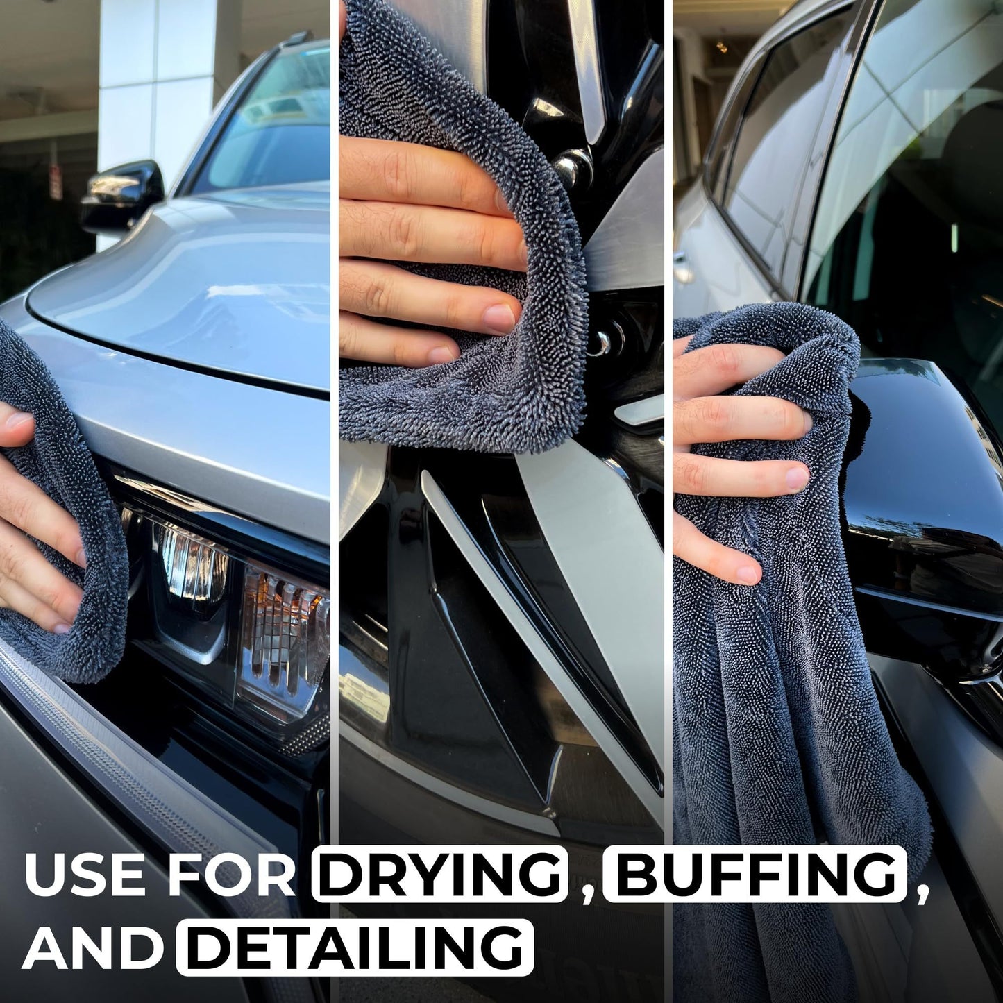 Multipurpose-Car Wash Towel 24'' X 35'' Super-thick Microfiber Towels for Cars Drying Extra Large Super Absorbent Cleaning Cloth Auto Detailing Ultra Soft Lint-Free TWISTED-LOOP DRYING TOWEL Streak-Free 1pc
